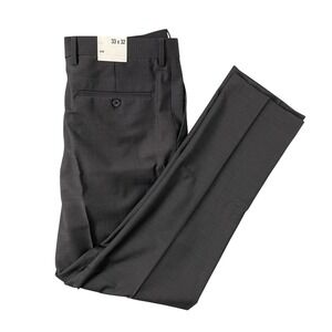 Express Slim Fit Dress Pants Mens 33x32 Charcoal Gray Wool Blend Business Casual